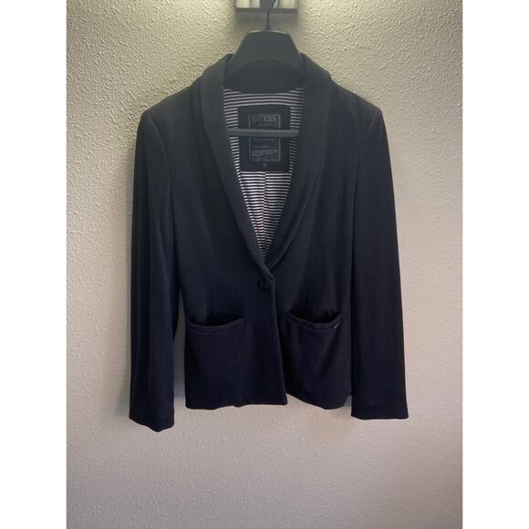SOLD IN EBAY - Guess Vintage Women Black Cotton Blend One Button Blazer Size M - Picture 4 of 9